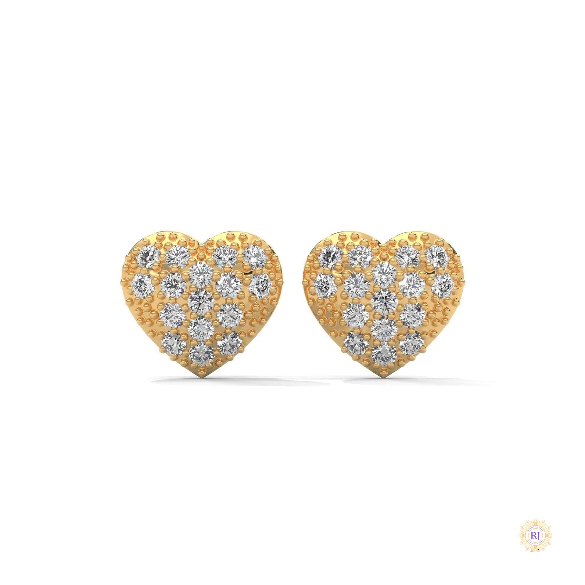 0.30 CT. Diamond Heart Stud Earrings