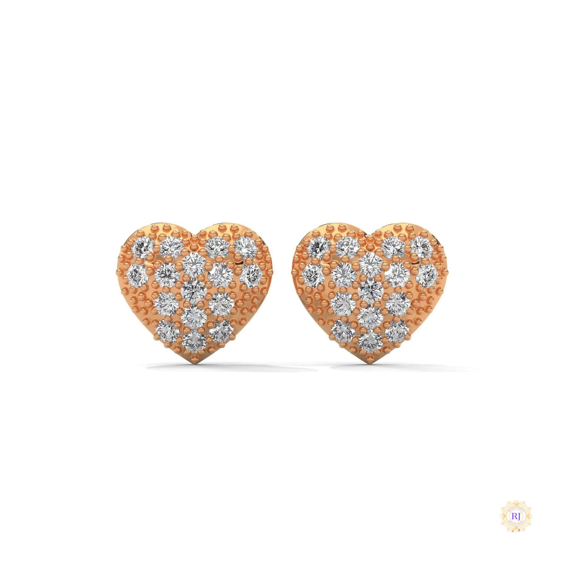0.30 CT. Diamond Heart Stud Earrings