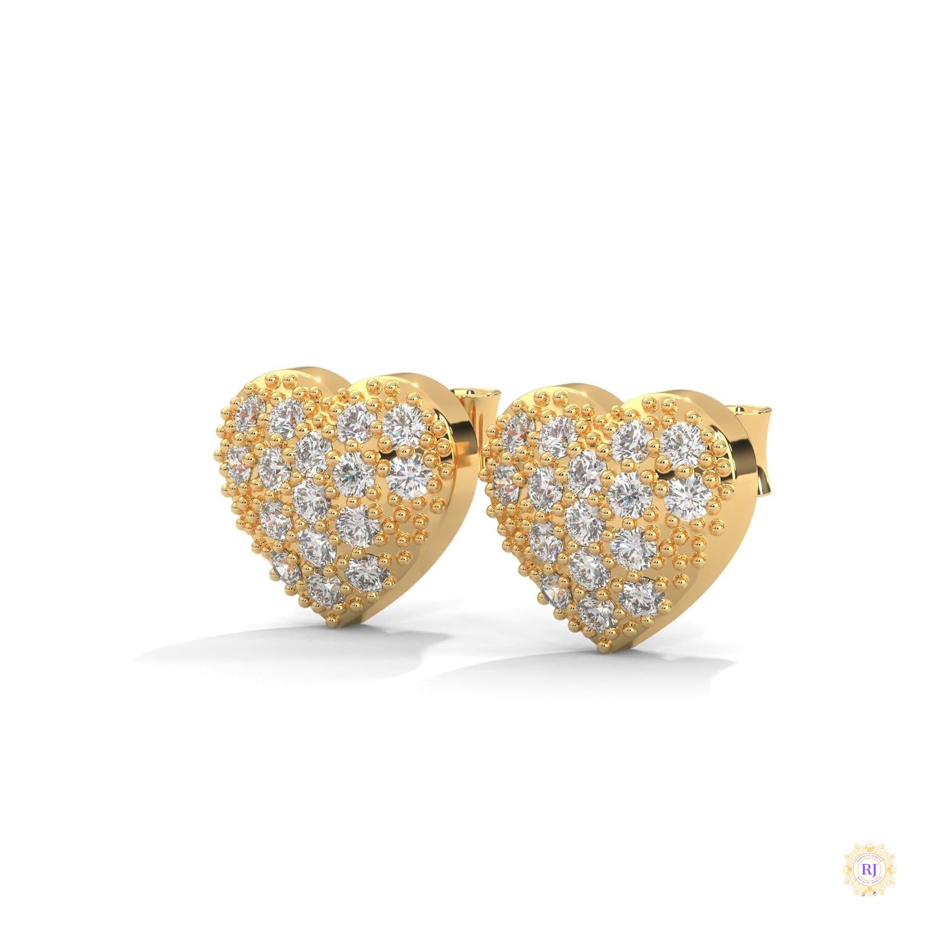 0.30 CT. Diamond Heart Stud Earrings