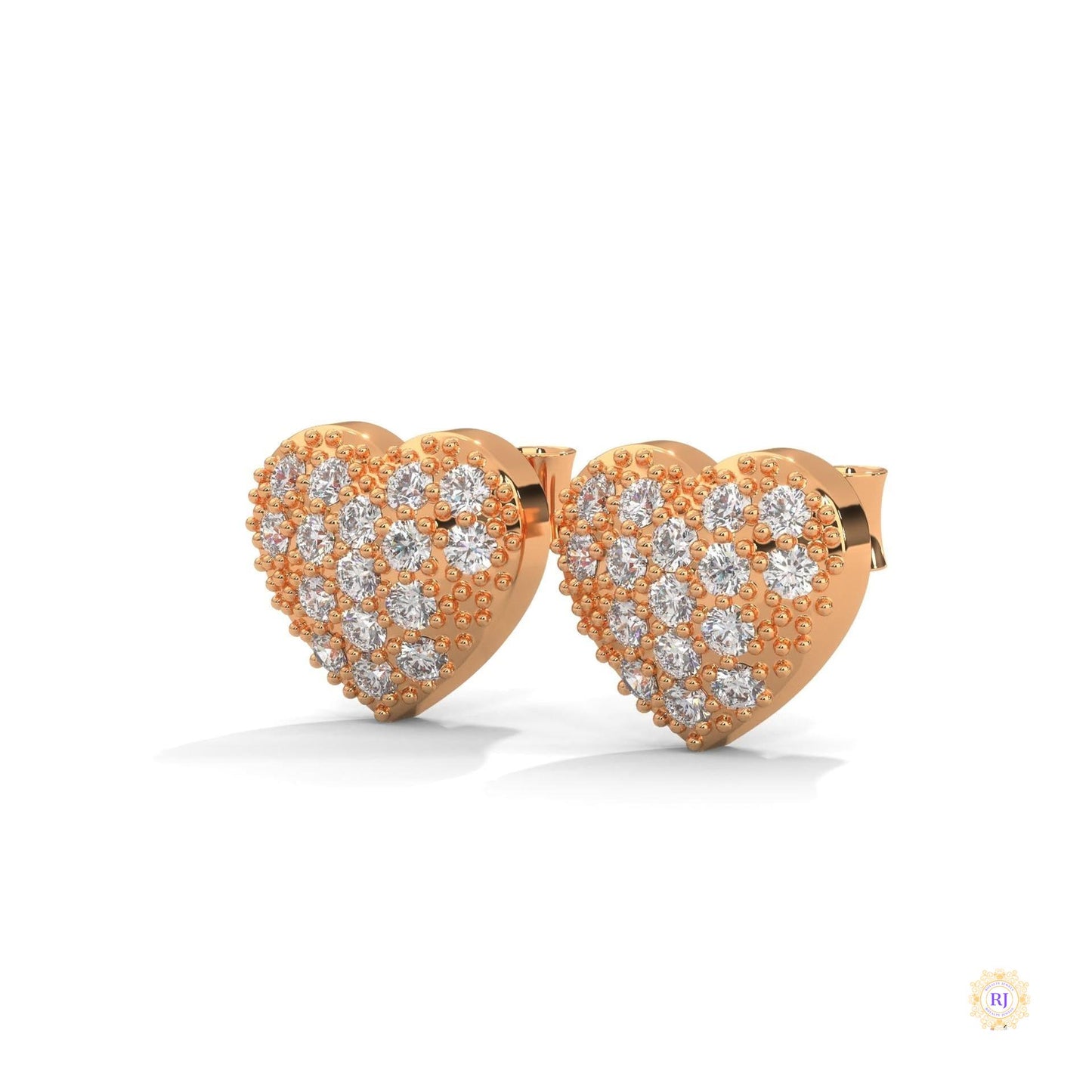 0.30 CT. Diamond Heart Stud Earrings
