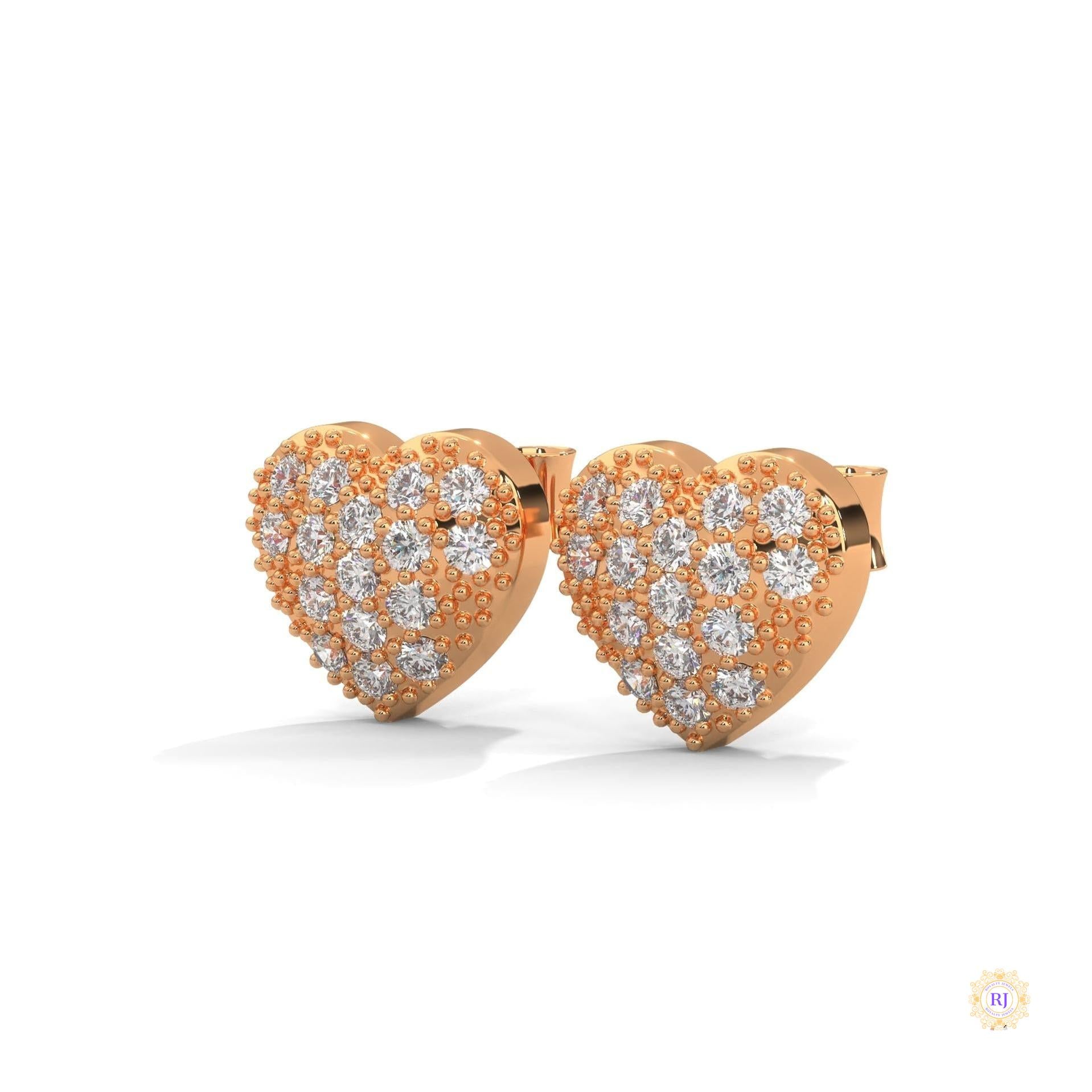 0.30 CT. Diamond Heart Stud Earrings