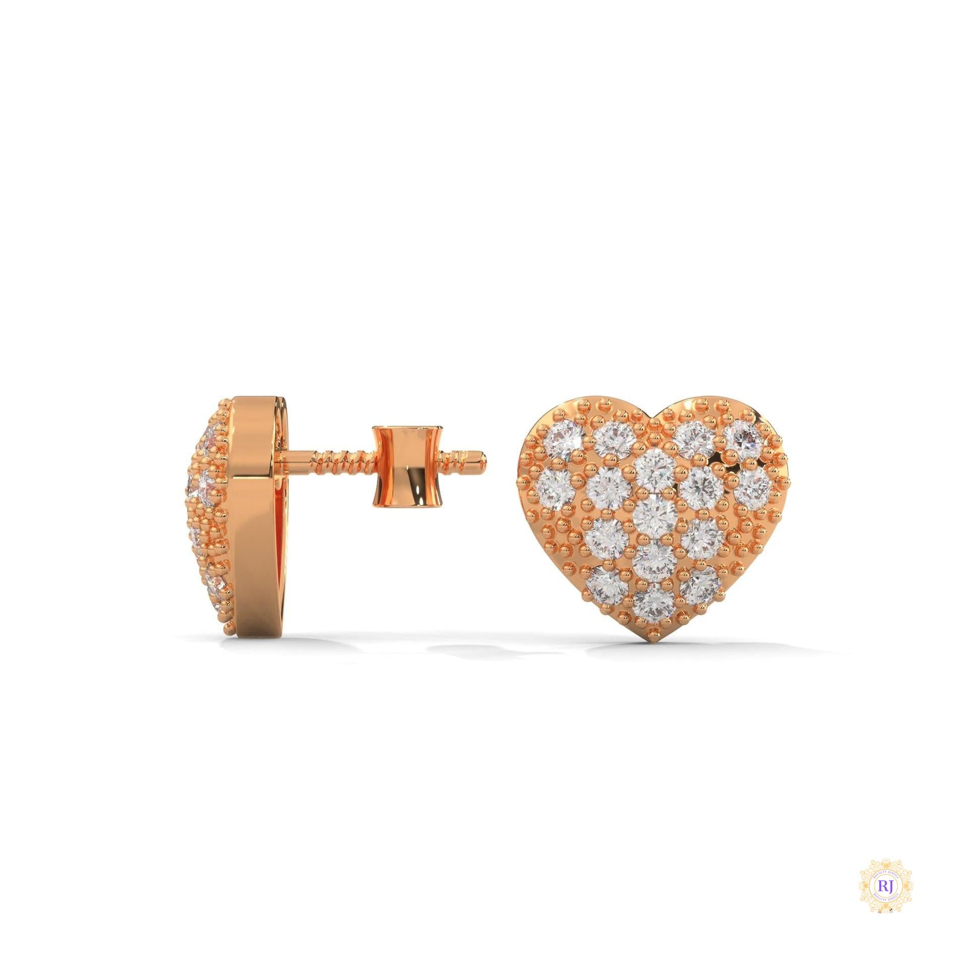 0.30 CT. Diamond Heart Stud Earrings