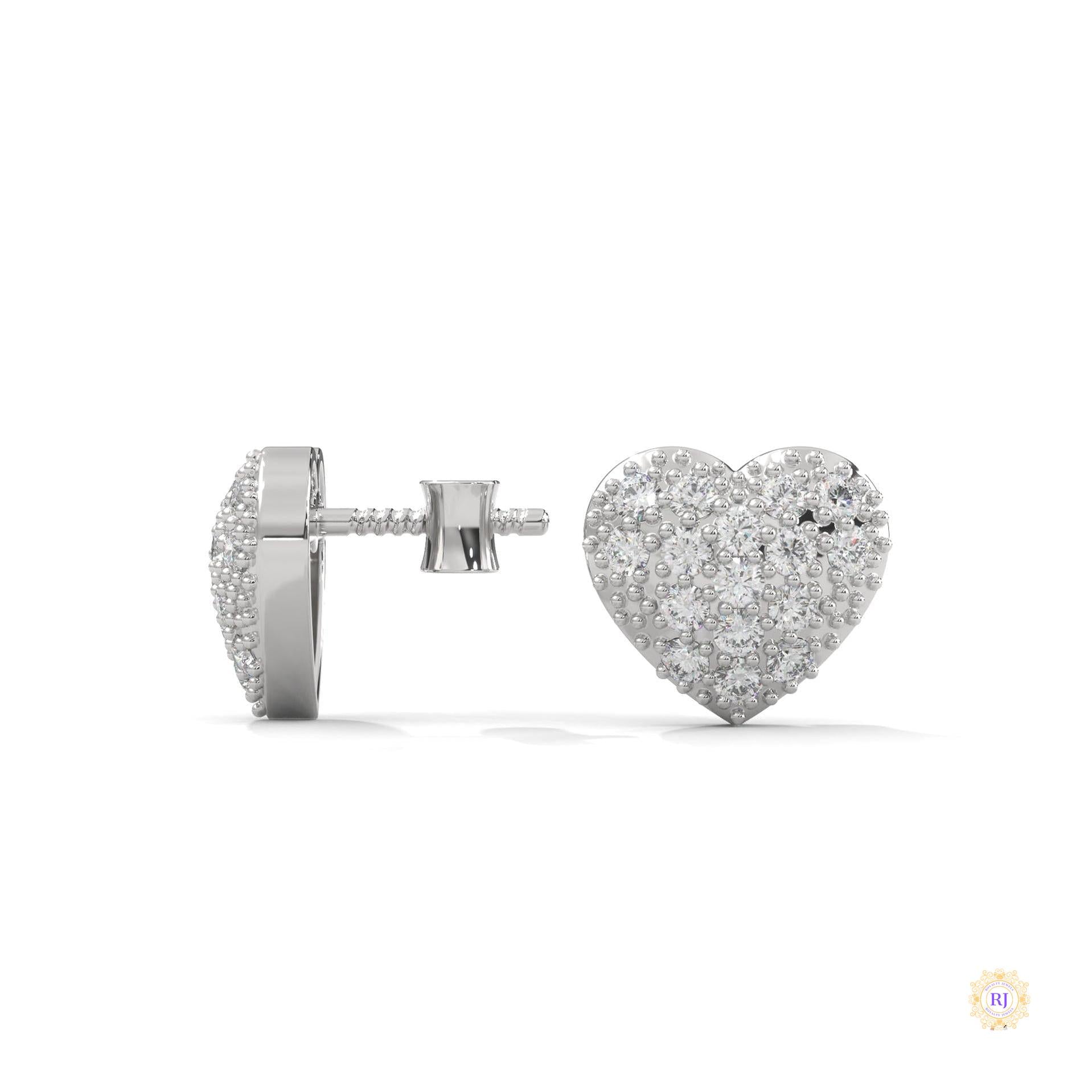 0.30 CT. Diamond Heart Stud Earrings