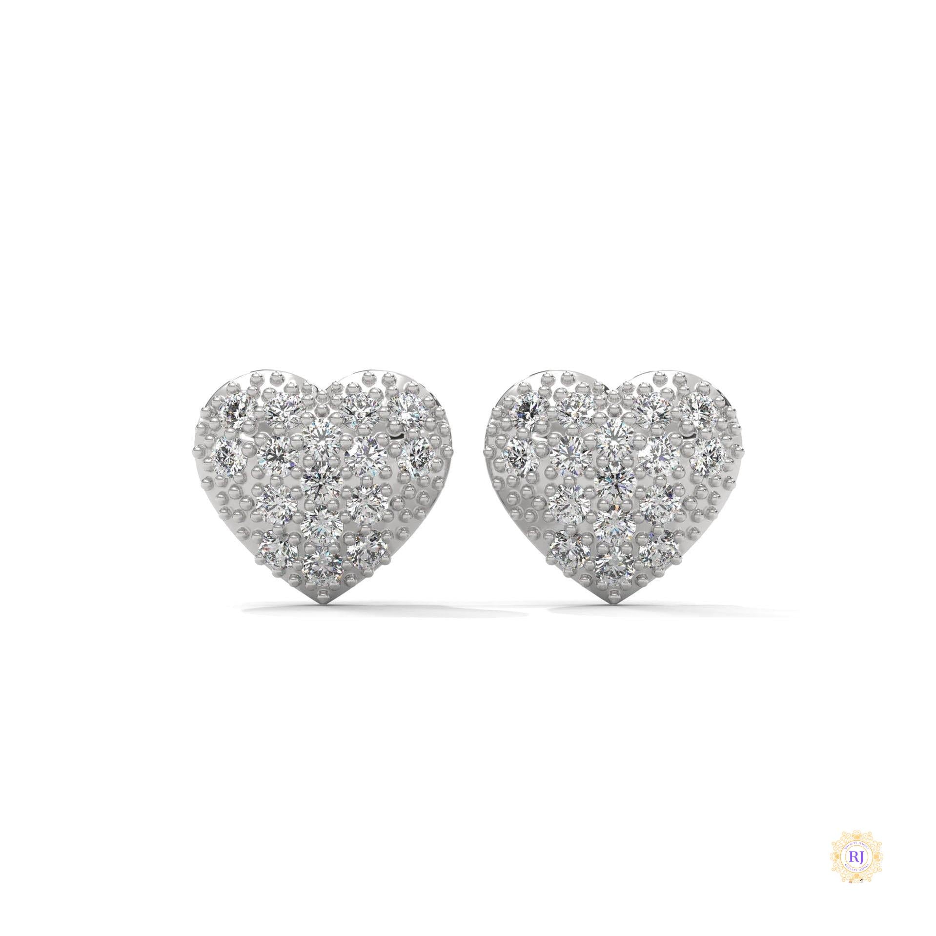 0.30 CT. Diamond Heart Stud Earrings