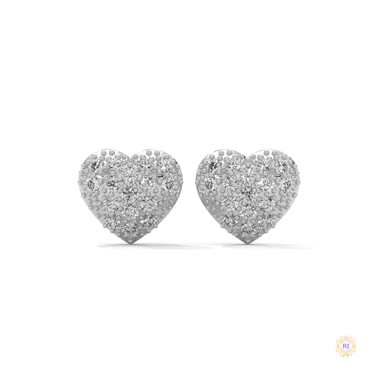 0.30 CT. Diamond Heart Stud Earrings
