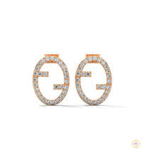 0.30 CT. Diamond Oval Logo Stud Earrings