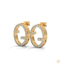 0.30 CT. Diamond Oval Logo Stud Earrings