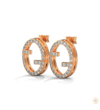 0.30 CT. Diamond Oval Logo Stud Earrings