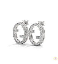 0.30 CT. Diamond Oval Logo Stud Earrings