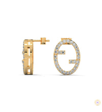 0.30 CT. Diamond Oval Logo Stud Earrings