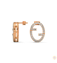 0.30 CT. Diamond Oval Logo Stud Earrings