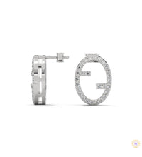 0.30 CT. Diamond Oval Logo Stud Earrings