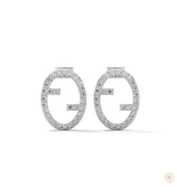 0.30 CT. Diamond Oval Logo Stud Earrings