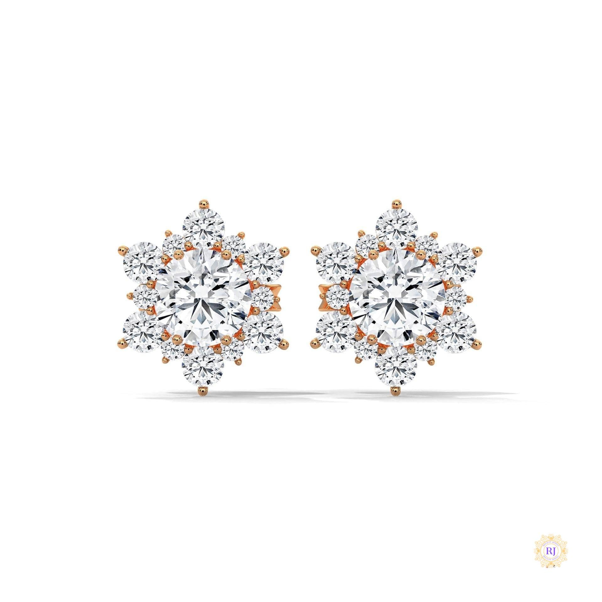 0.30 CT. Floral Cluster Diamond Studs