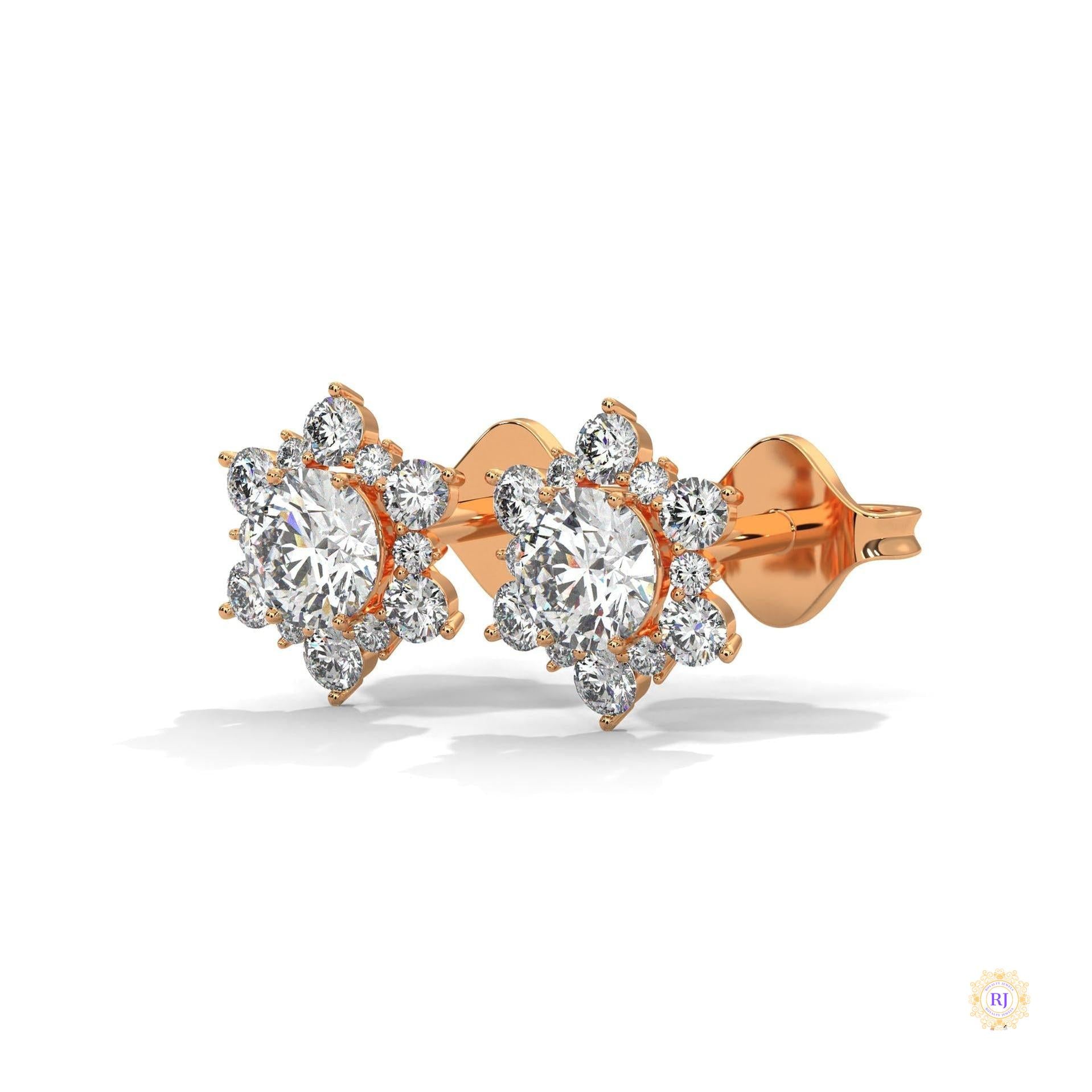 0.30 CT. Floral Cluster Diamond Studs