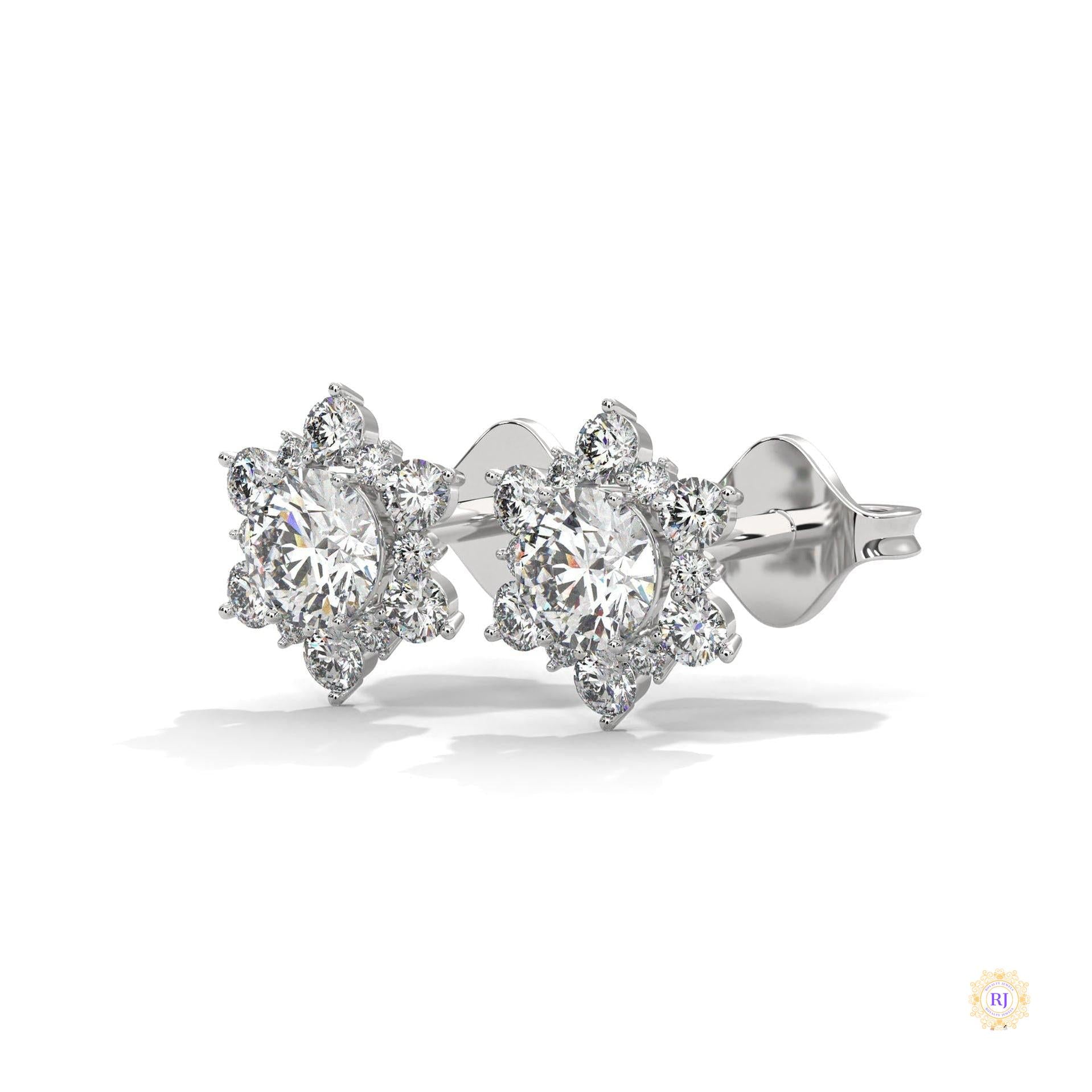 0.30 CT. Floral Cluster Diamond Studs