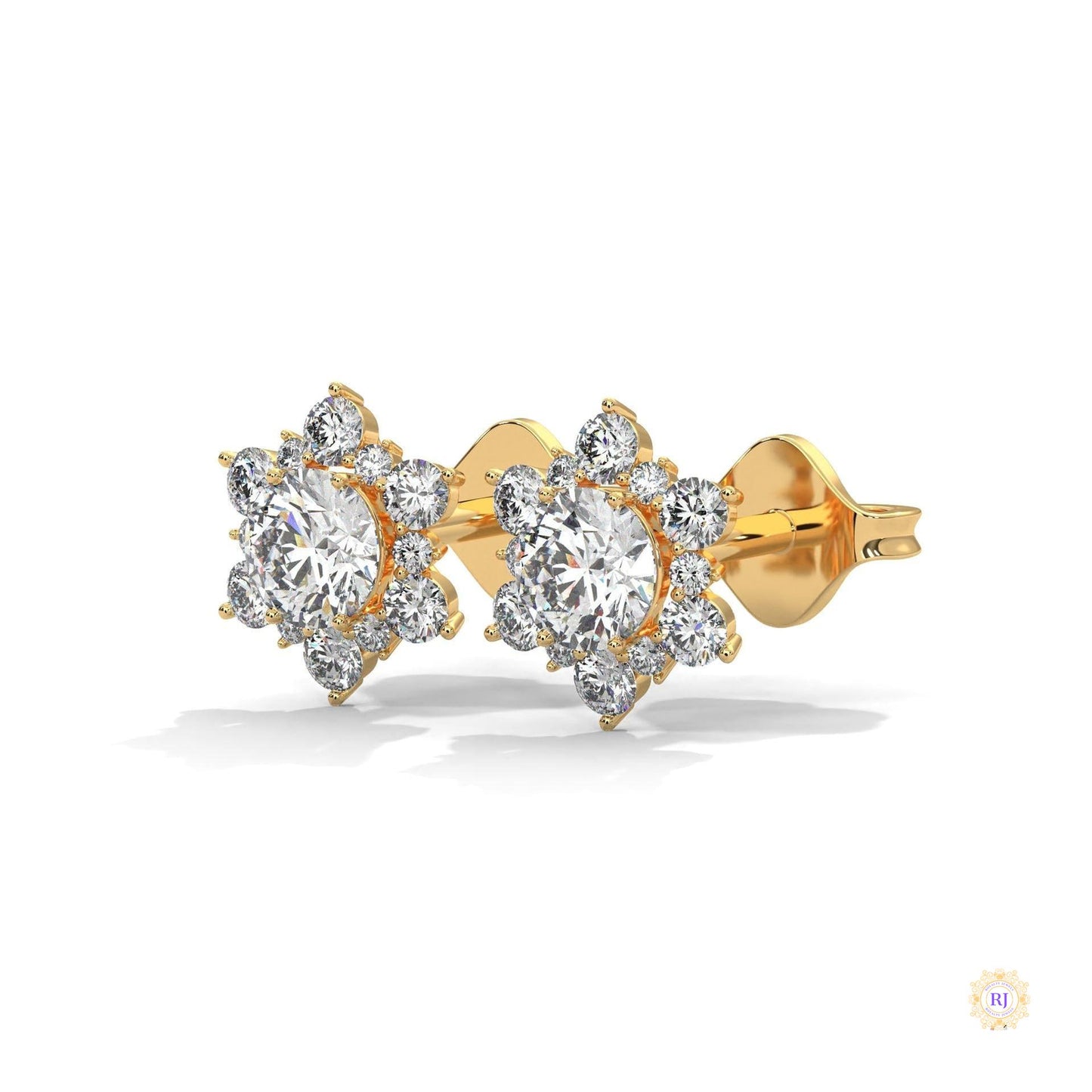 0.30 CT. Floral Cluster Diamond Studs