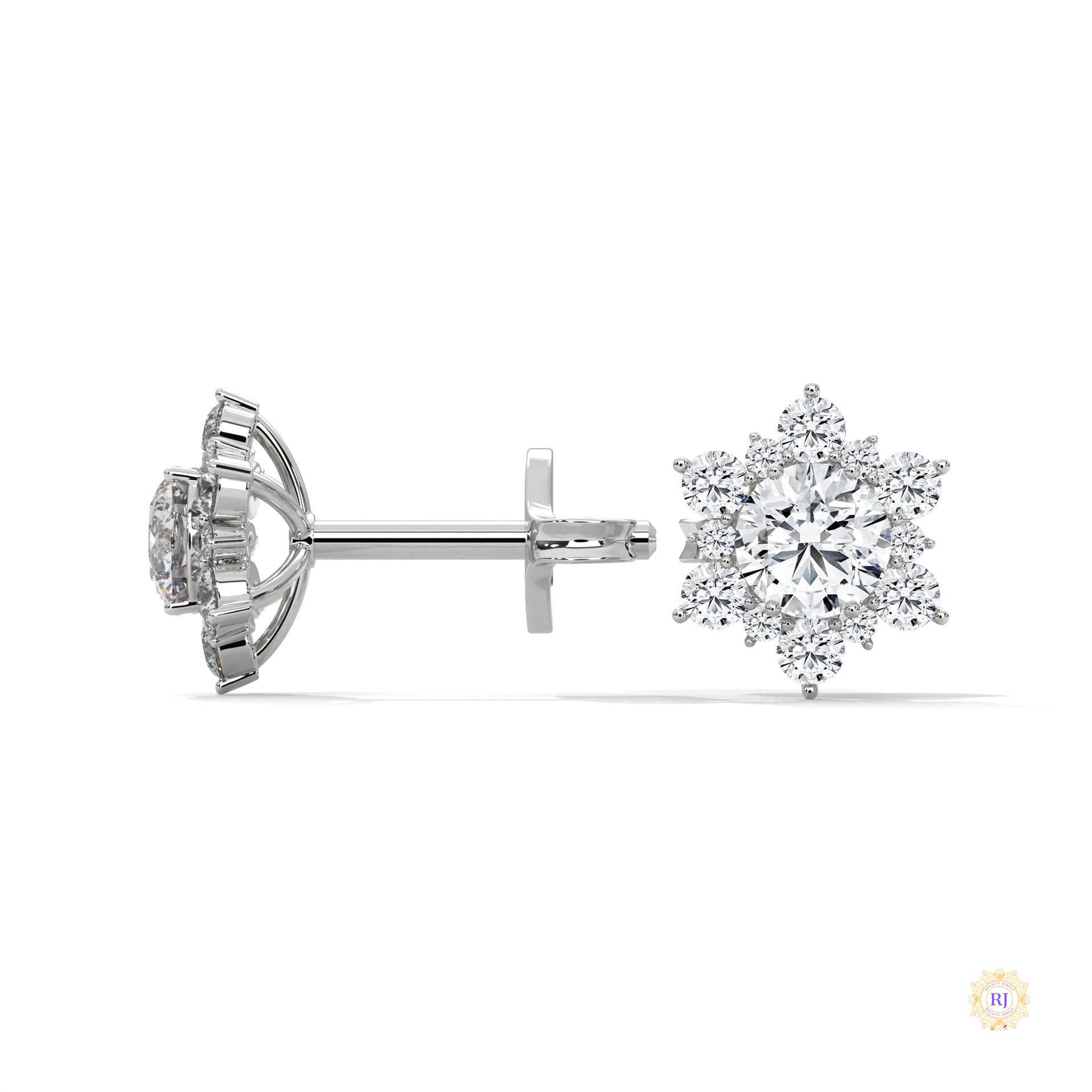 0.30 CT. Floral Cluster Diamond Studs