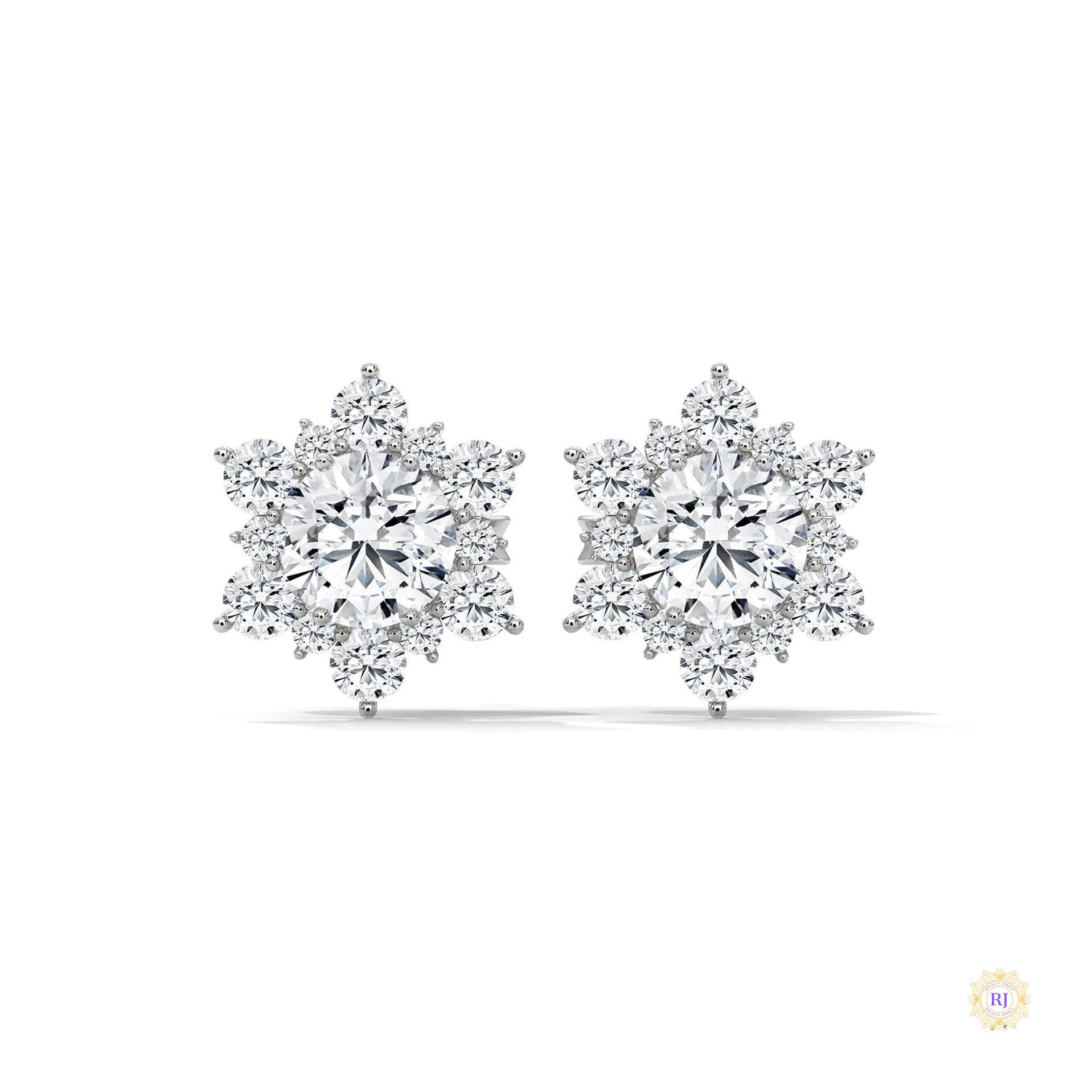 0.30 CT. Floral Cluster Diamond Studs