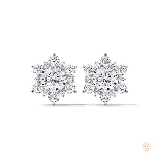 0.30 CT. Floral Cluster Diamond Studs