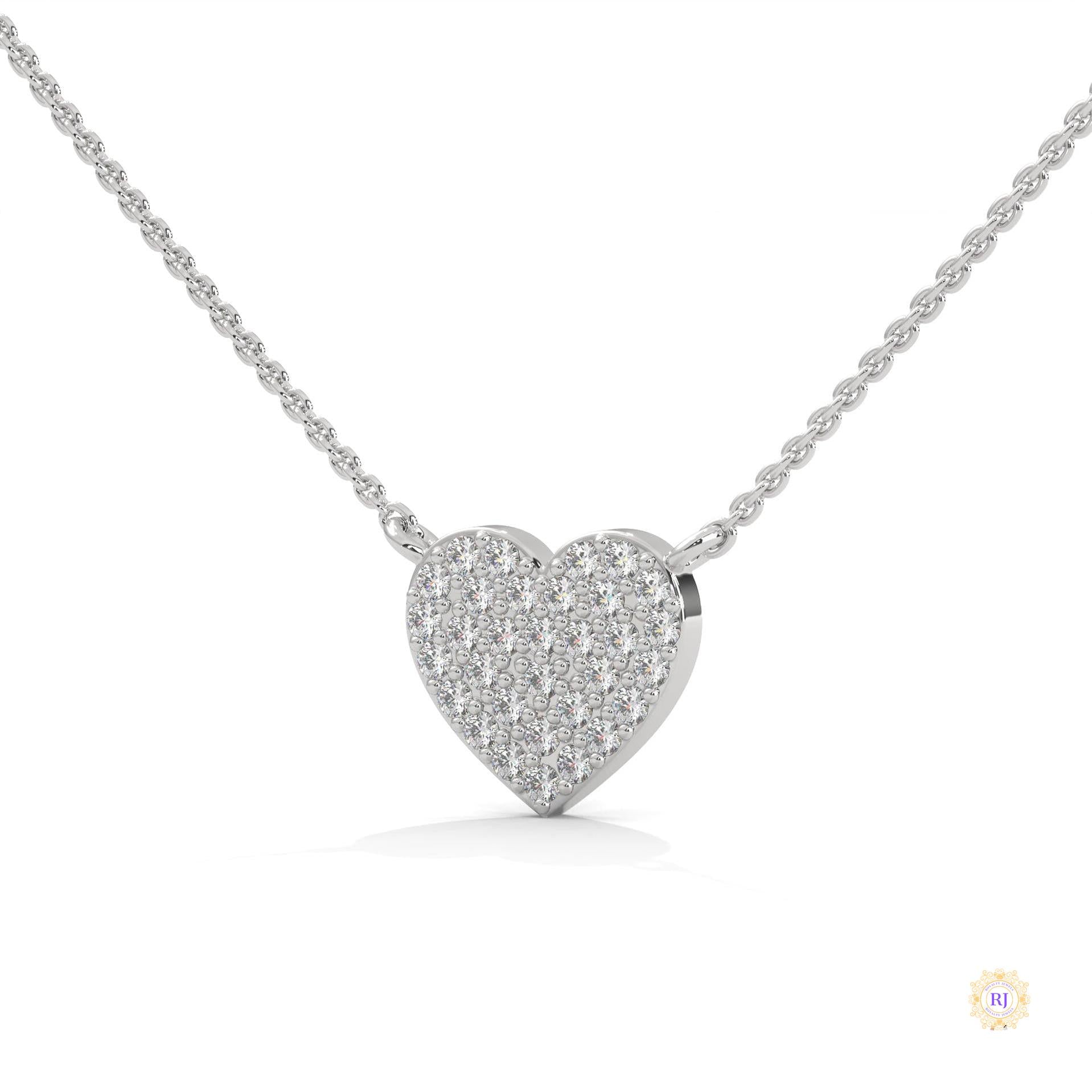 0.30 CT. Heart Pavé Diamond Pendant