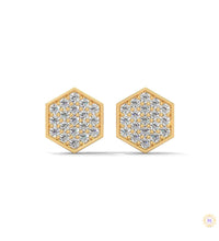 0.30 CT. Hexagon Pavé Diamond Stud Earrings