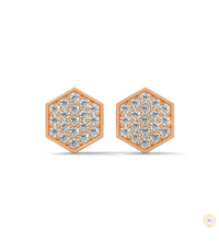 0.30 CT. Hexagon Pavé Diamond Stud Earrings
