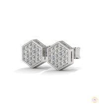 0.30 CT. Hexagon Pavé Diamond Stud Earrings