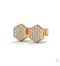 0.30 CT. Hexagon Pavé Diamond Stud Earrings