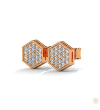 0.30 CT. Hexagon Pavé Diamond Stud Earrings
