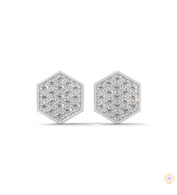 0.30 CT. Hexagon Pavé Diamond Stud Earrings