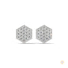 0.30 CT. Hexagon Pavé Diamond Stud Earrings