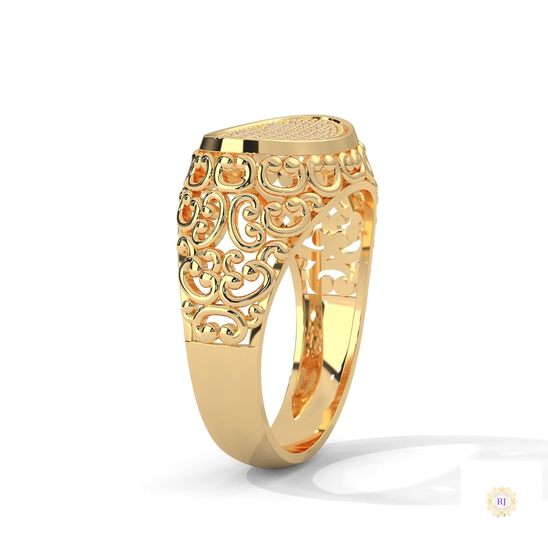 0.30 Ct. Filigree Pavé Lab Diamond Men’s Ring