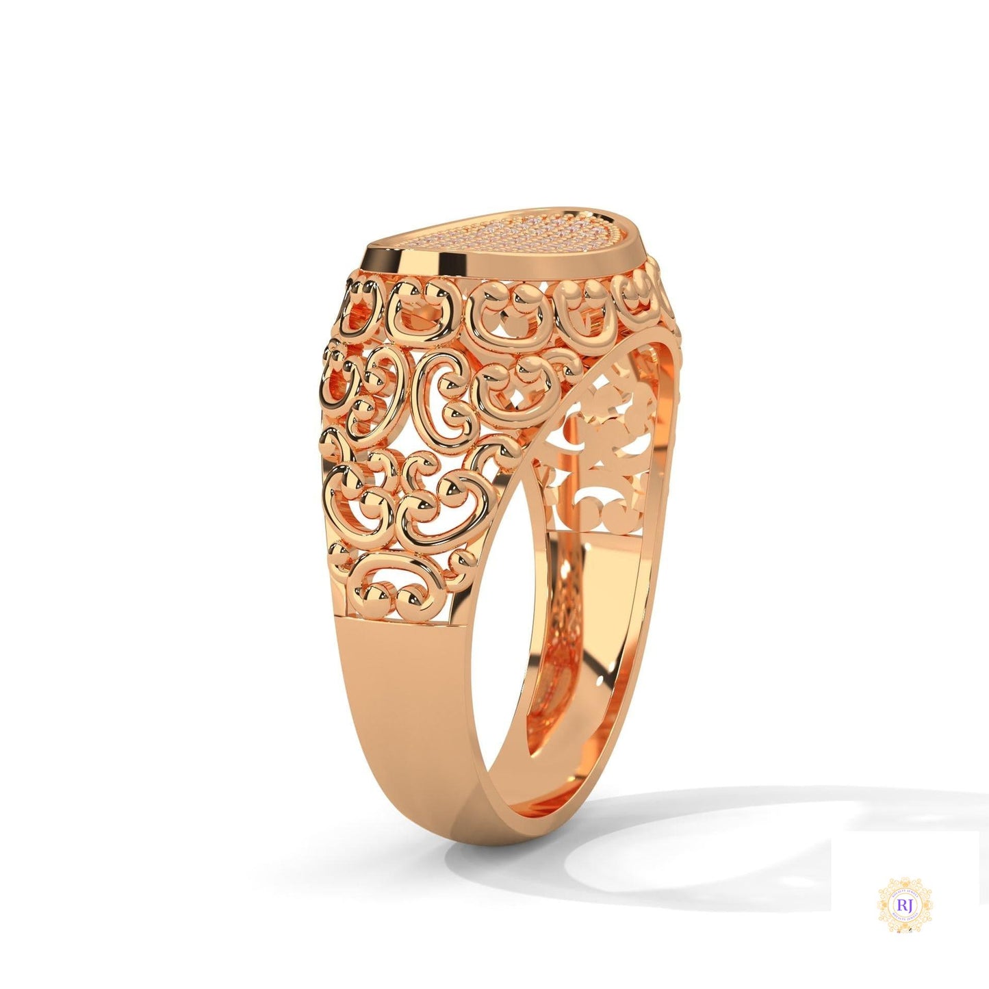 0.30 Ct. Filigree Pavé Lab Diamond Men’s Ring