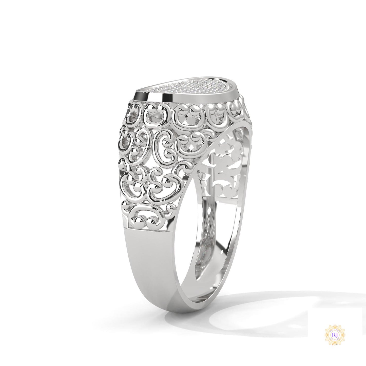 0.30 Ct. Filigree Pavé Lab Diamond Men’s Ring
