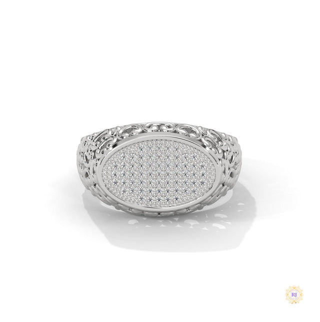 0.30 Ct. Filigree Pavé Lab Diamond Men’s Ring