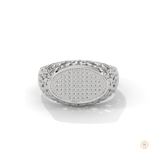 0.30 Ct. Filigree Pavé Lab Diamond Men’s Ring