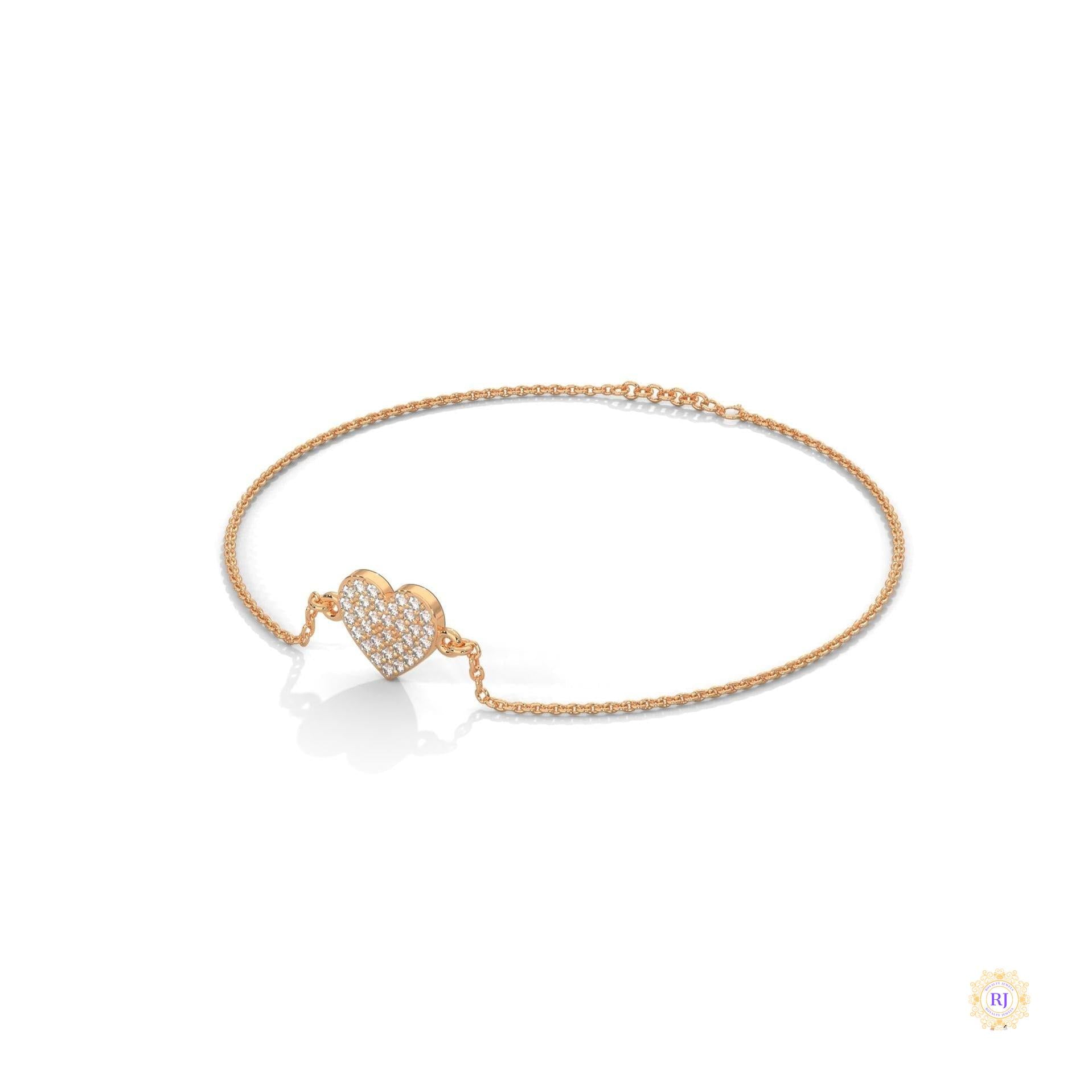 0.30 Ct. Heart Pavé Lab Diamond Bracelet