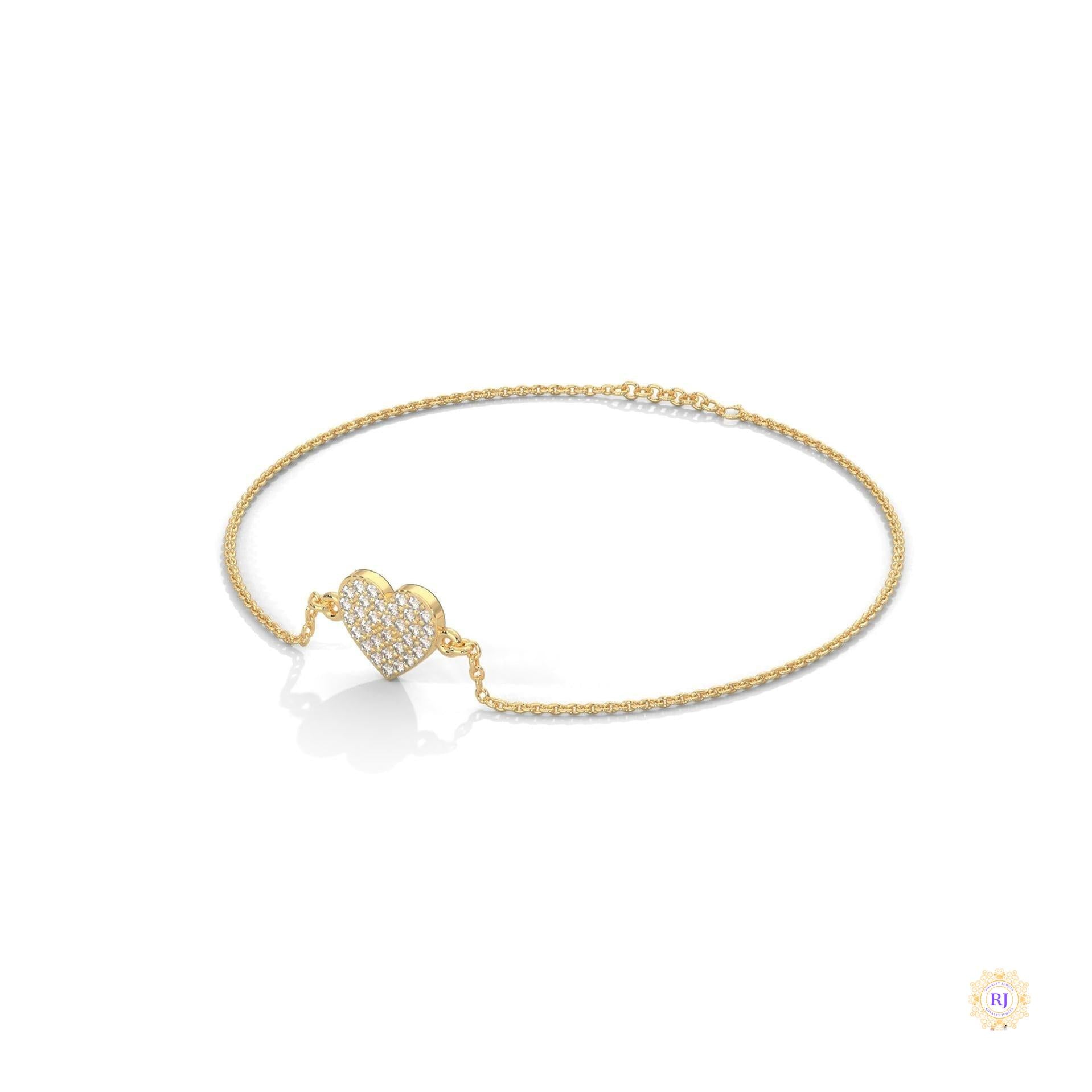 0.30 Ct. Heart Pavé Lab Diamond Bracelet