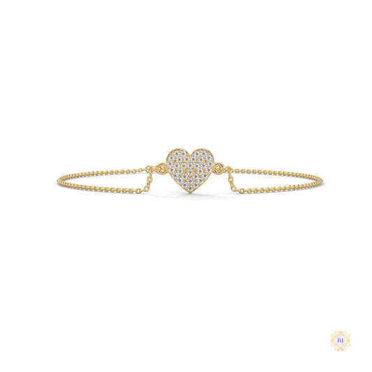 0.30 Ct. Heart Pavé Lab Diamond Bracelet