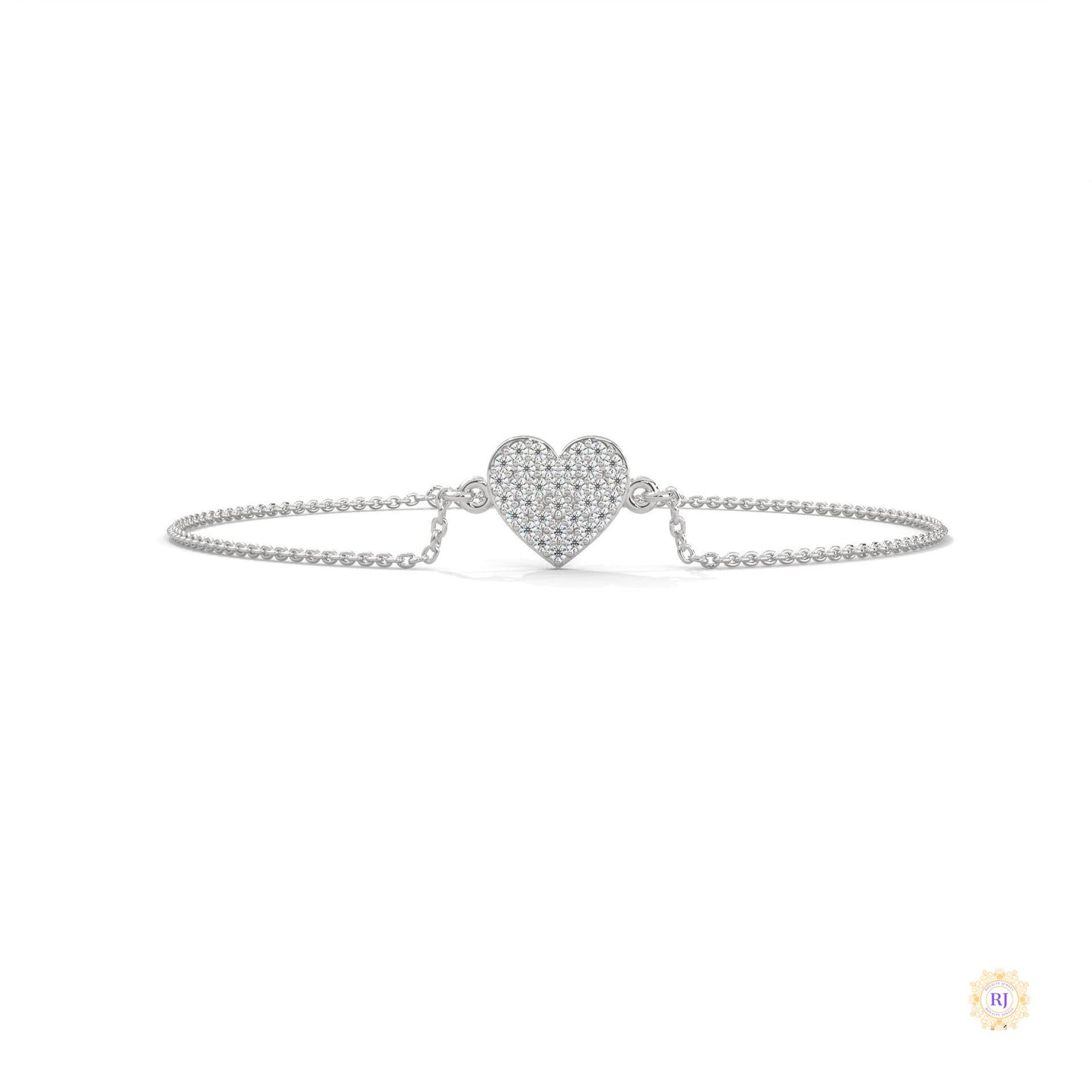 0.30 Ct. Heart Pavé Lab Diamond Bracelet