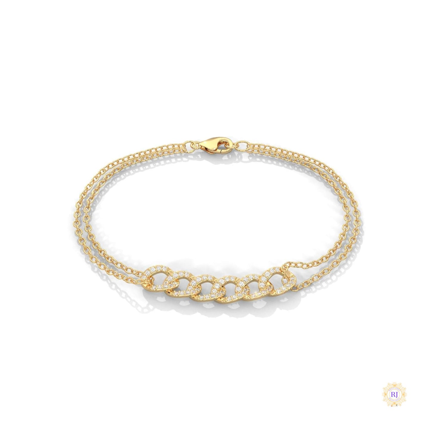 0.30 Ct. Lab Diamond Double Chain Link Bracelet