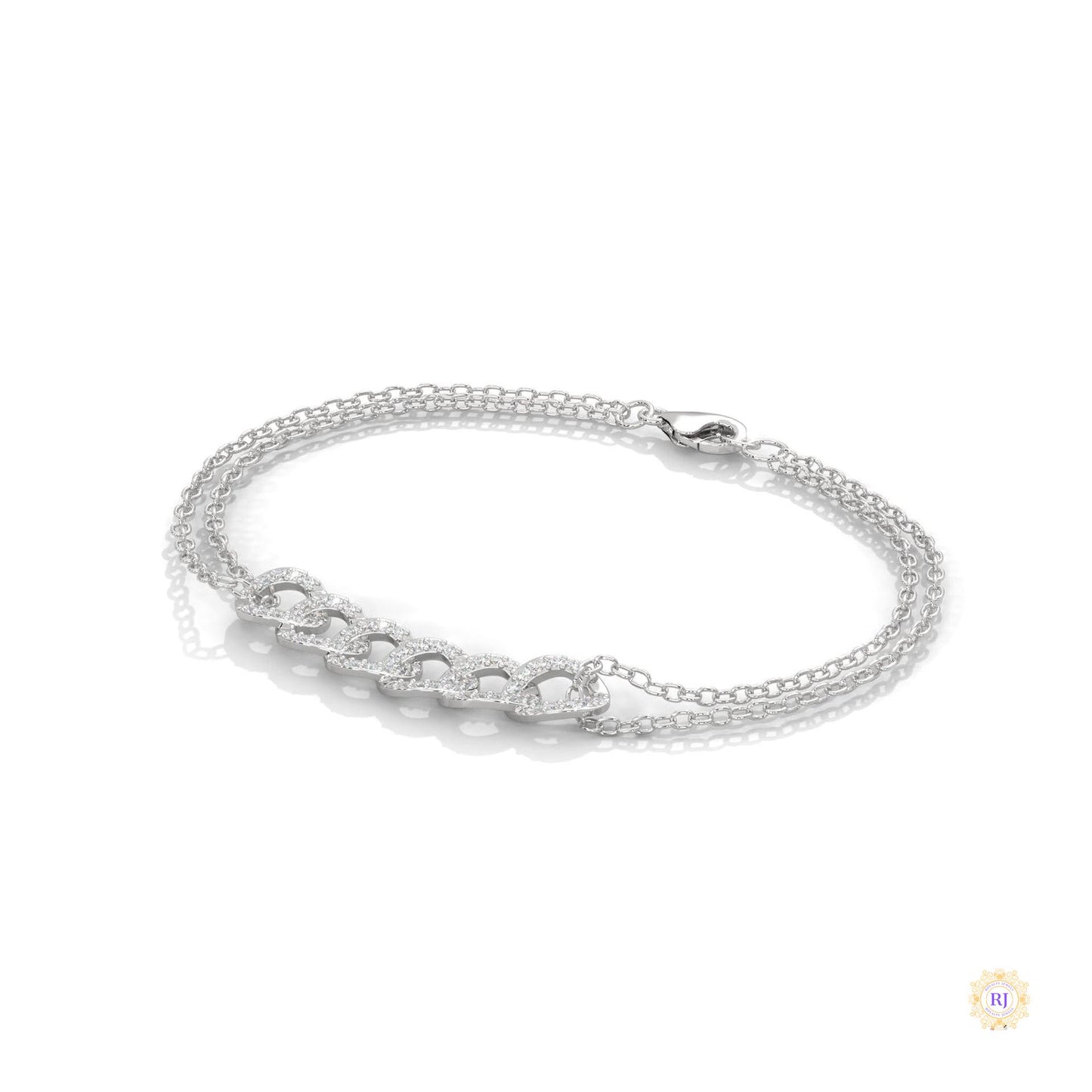 0.30 Ct. Lab Diamond Double Chain Link Bracelet