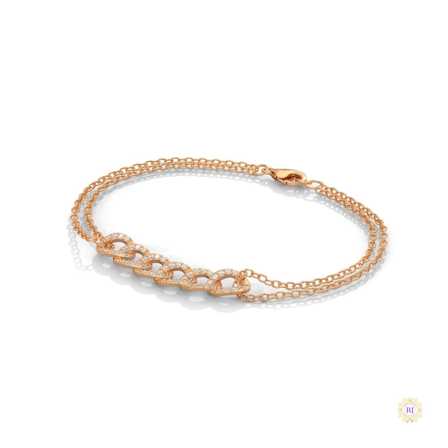 0.30 Ct. Lab Diamond Double Chain Link Bracelet