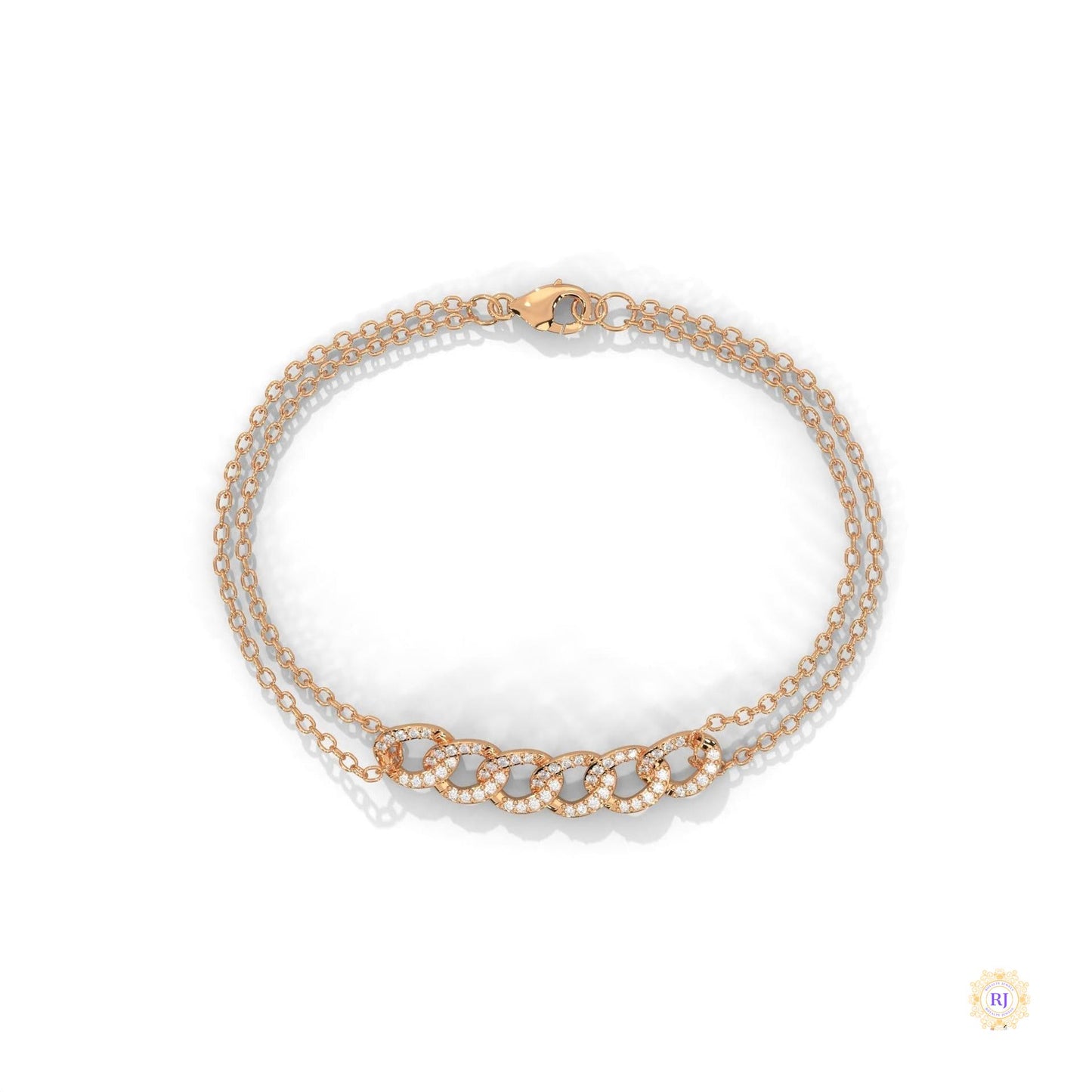 0.30 Ct. Lab Diamond Double Chain Link Bracelet