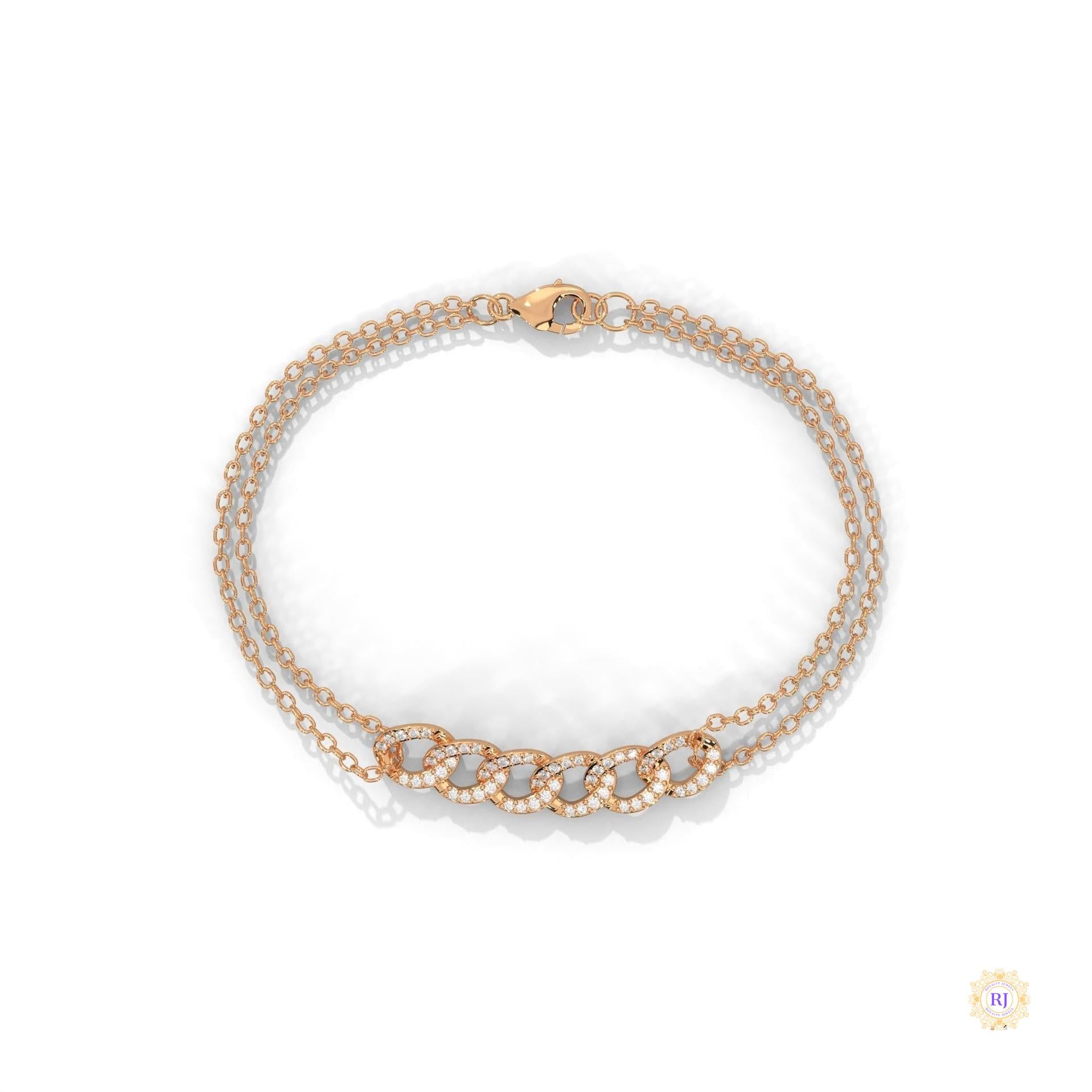 0.30 Ct. Lab Diamond Double Chain Link Bracelet