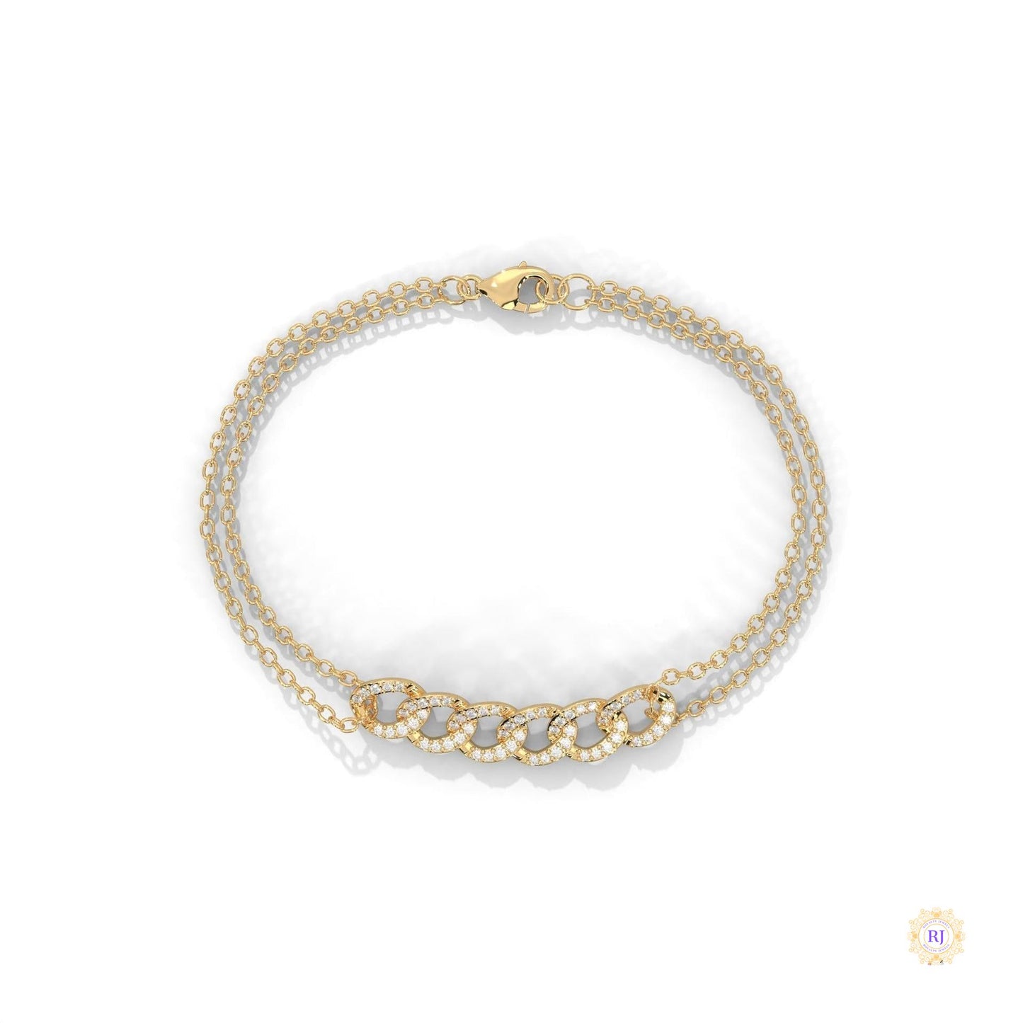 0.30 Ct. Lab Diamond Double Chain Link Bracelet