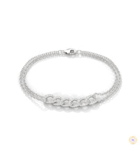 0.30 Ct. Lab Diamond Double Chain Link Bracelet