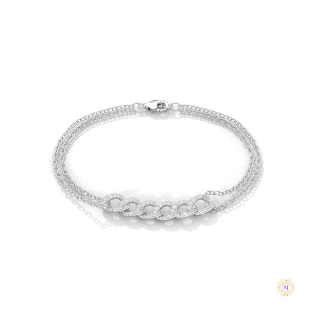 0.30 Ct. Lab Diamond Double Chain Link Bracelet