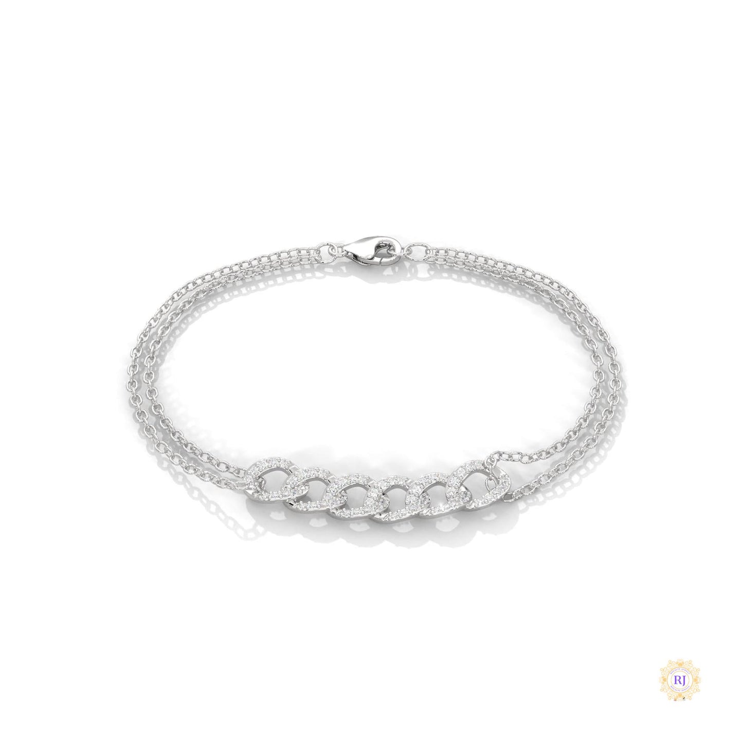 0.30 Ct. Lab Diamond Double Chain Link Bracelet